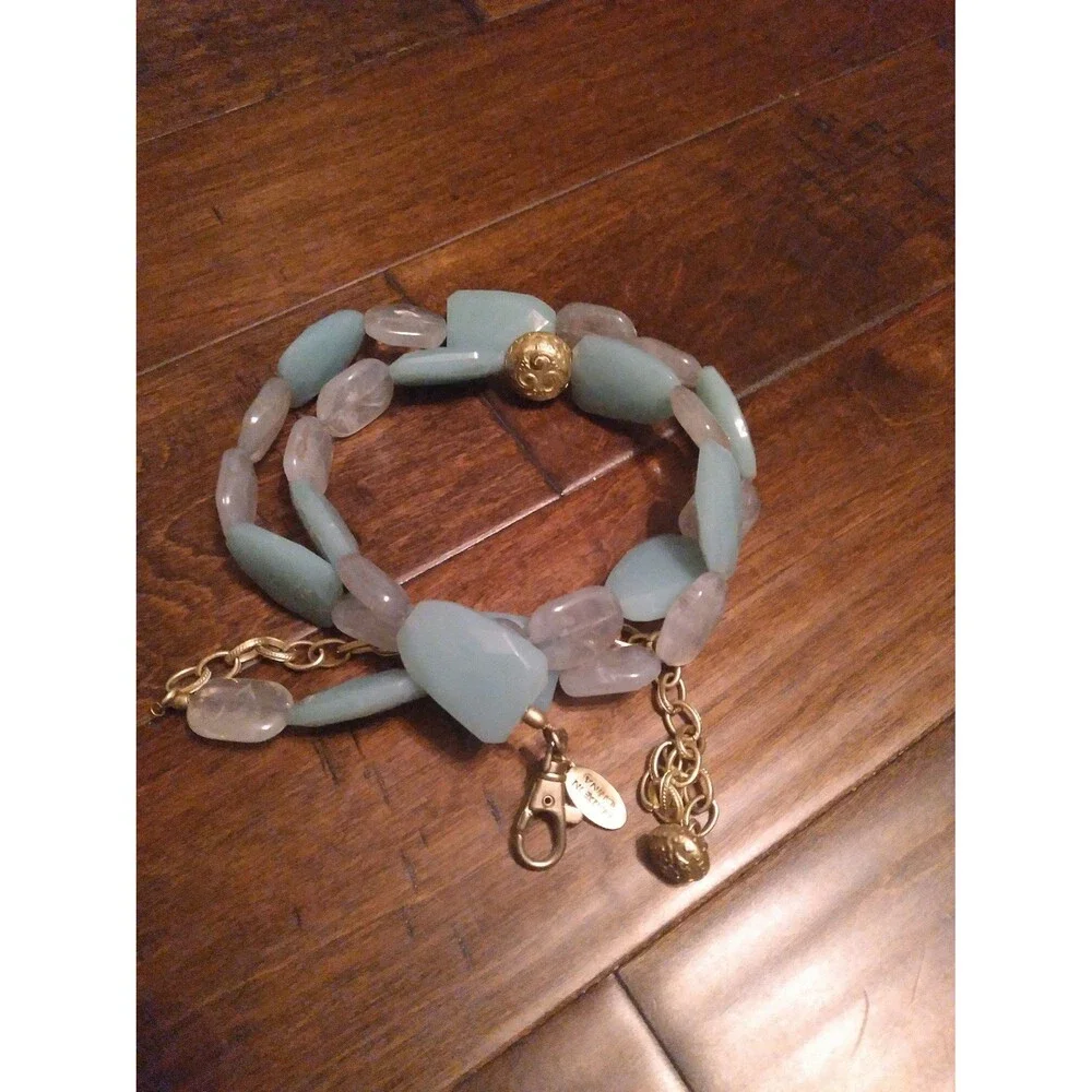 Liz Claiborne Stone Belt Gold Accent‎ Chain Detail Adjustable